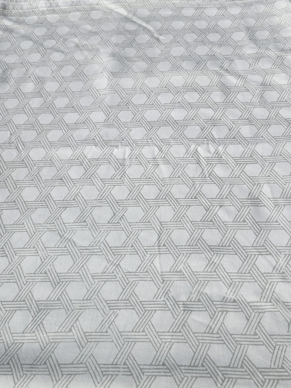 Serena & Lily Light Gray Geometric Flat Sheet.   King